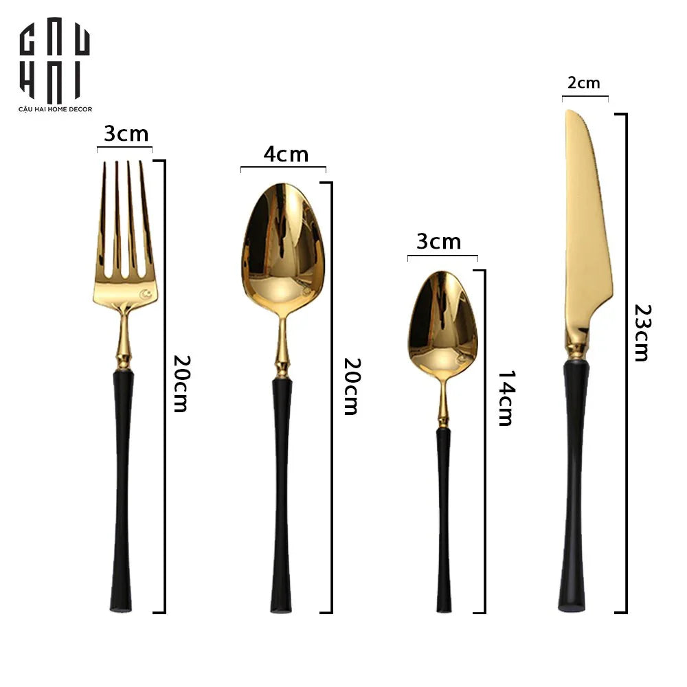 Set Dao Muỗng Nĩa 4 Món Phantom Premium Dinner Cutlery 4Pcs-Dinner Cutlery Set Dao Muỗng Nĩa-CẬU HAI HOME DECOR