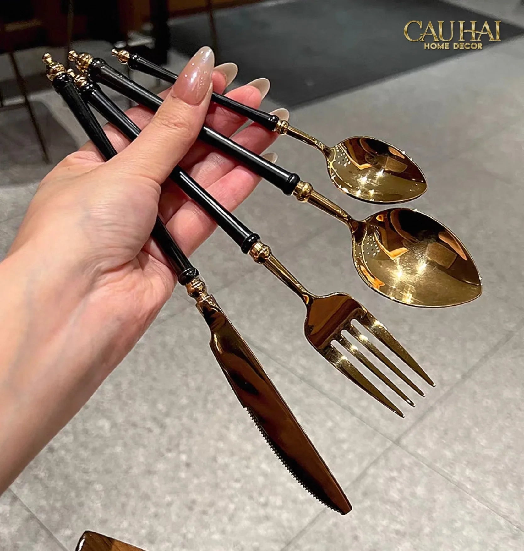 Set Dao Muỗng Nĩa 4 Món Phantom Premium Dinner Cutlery 4Pcs-CẬU HAI HOME DECOR