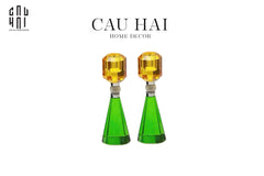 Set Đế Nến Pha Lê - Candle Gem – Emerald & Citrine-NẾN TRANG TRÍ-CẬU HAI HOME DECOR