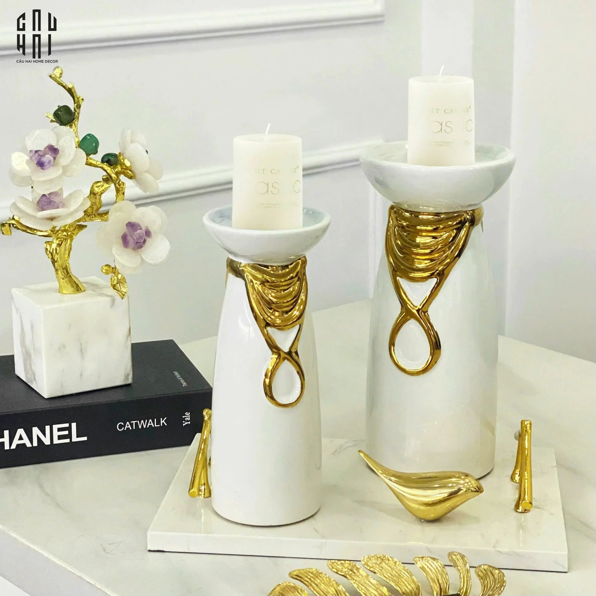 SET ĐẾ NẾN TRANG TRÍ CERAMIC LUTHER SS25