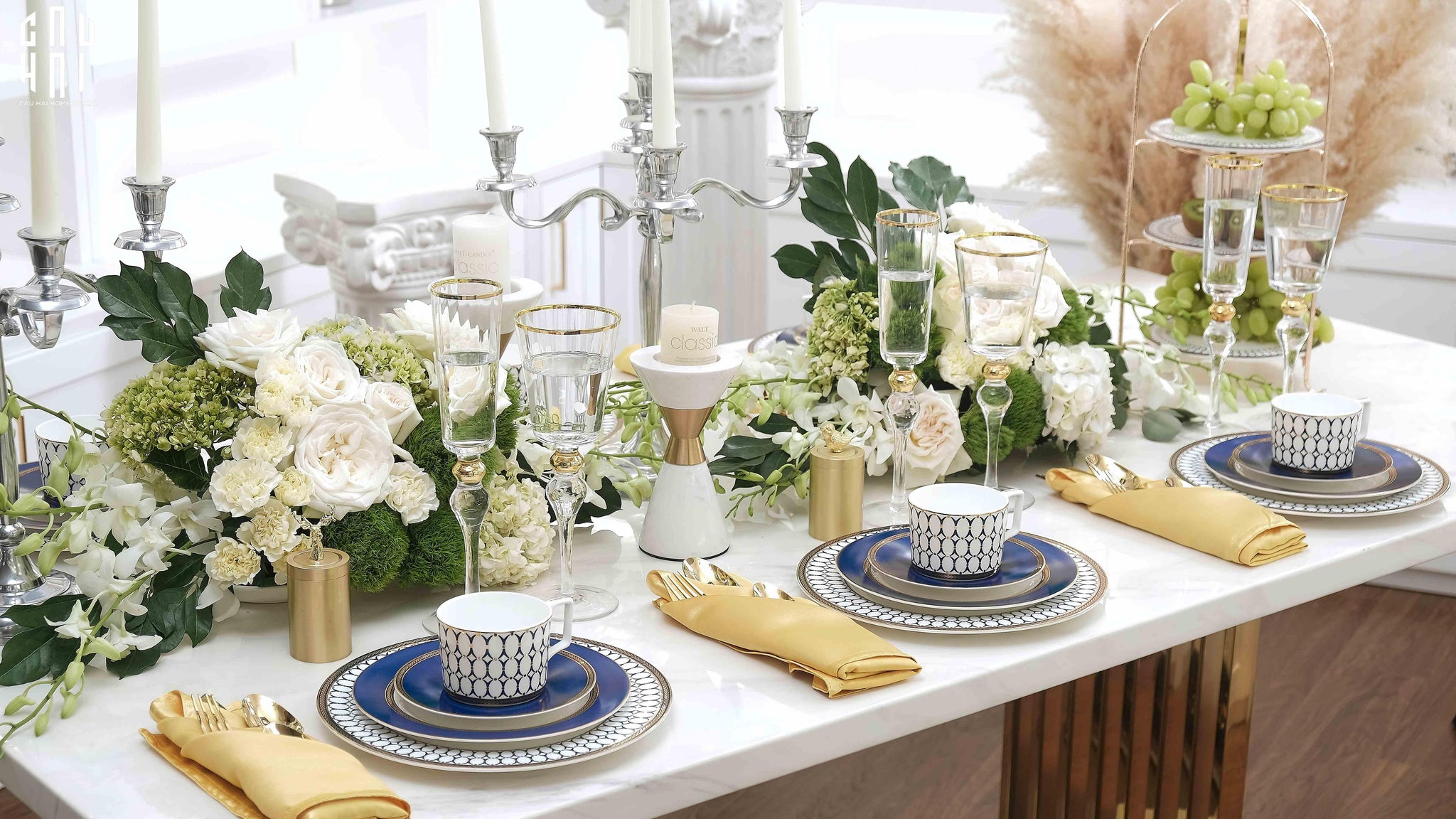 Set Đĩa Bàn Tiệc Âu Ogilvy Banquet Plates 4 Pcs Élégance Cobalt Blue Dinnerware Sets-SET CHÉN DĨA-CẬU HAI HOME DECOR