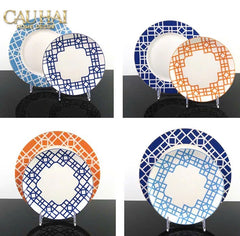 Set Đĩa Dinner Gốm Sứ Lattice Atelier Cobalt 2pcs-SET CHÉN DĨA-CẬU HAI HOME DECOR