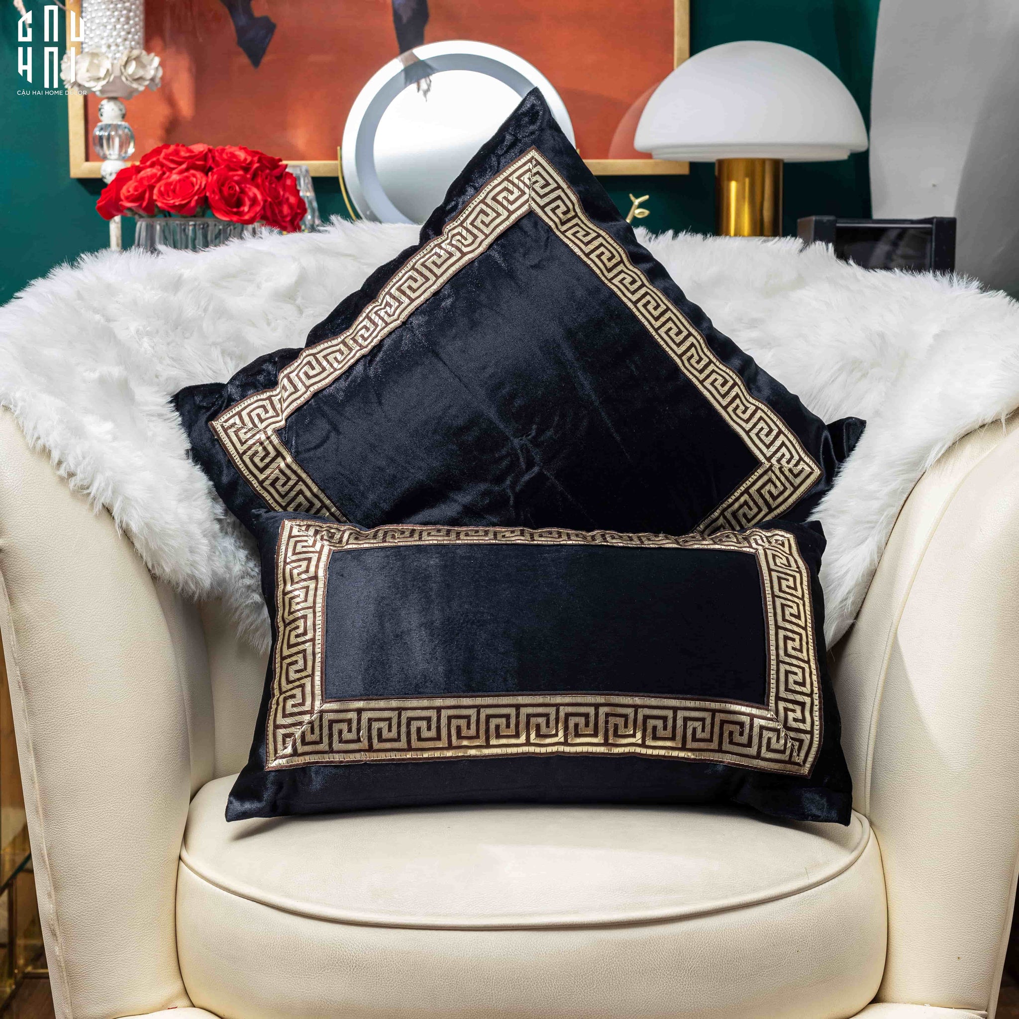 SET GỐI CROCHET - NOIR-CẬU HAI HOME DECOR