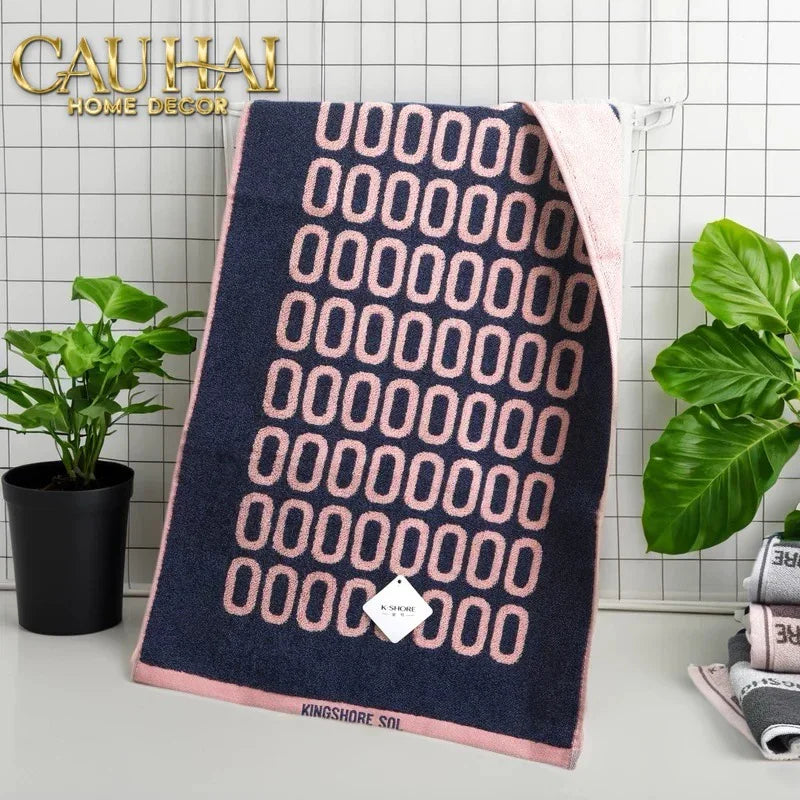 SET KHĂN TẮM 75x140 & 34x74 ZERO MONARCH - ROSE & NAVY