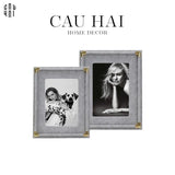 SET KHUNG ẢNH DA LEATHER DARK GRAY DANDELION-CẬU HAI HOME DECOR