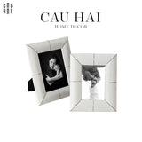SET KHUNG ẢNH DA LEATHER UNIQUE WHITE BAMBOO