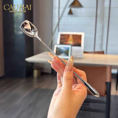Set Muỗng Dài Thìa Coffee Silver Golden Square Head Coffee Spoon Set 4pcs. 2.2x19.5cm-Dinner Cutlery Set Dao Muỗng Nĩa-CẬU HAI HOME DECOR