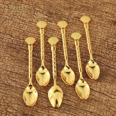 Set Muỗng - Gold Coffee Spoon Swan Carousel 6 Cái-Dinner Cutlery Set Dao Muỗng Nĩa-CẬU HAI HOME DECOR