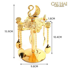 Set Muỗng - Gold Coffee Spoon Swan Carousel 6 Cái-CẬU HAI HOME DECOR
