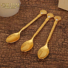 Set Muỗng Persian Gold Coffee Spoon Babylon 6Pcs-Dinner Cutlery Set Dao Muỗng Nĩa-CẬU HAI HOME DECOR