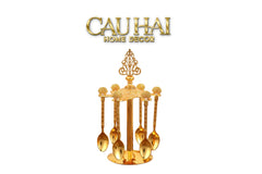 Set Muỗng Persian Gold Coffee Spoon Babylon 6Pcs-Dinner Cutlery Set Dao Muỗng Nĩa-CẬU HAI HOME DECOR