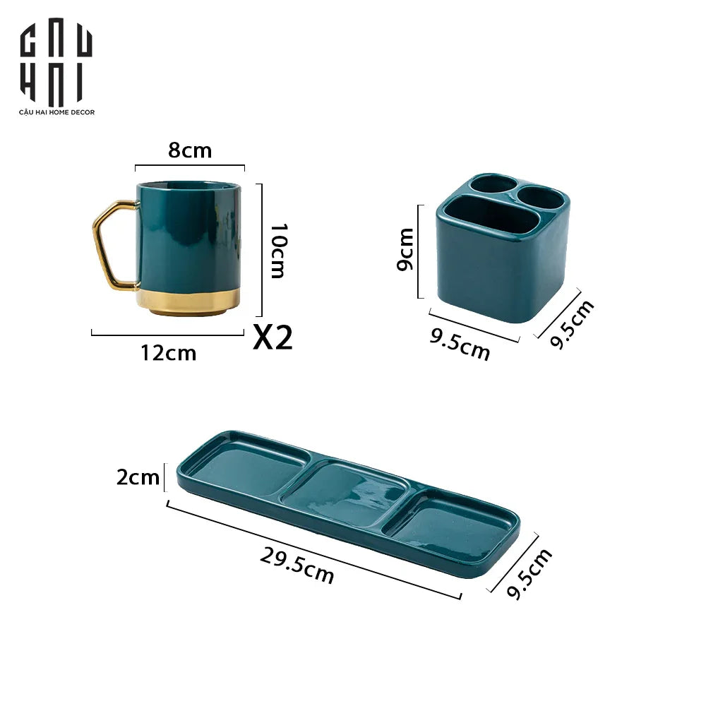 Set Nhà Tắm Emerald Premium 4Pcs Ss22 Bathroom Vanity - CẬU HAI HOME DECOR