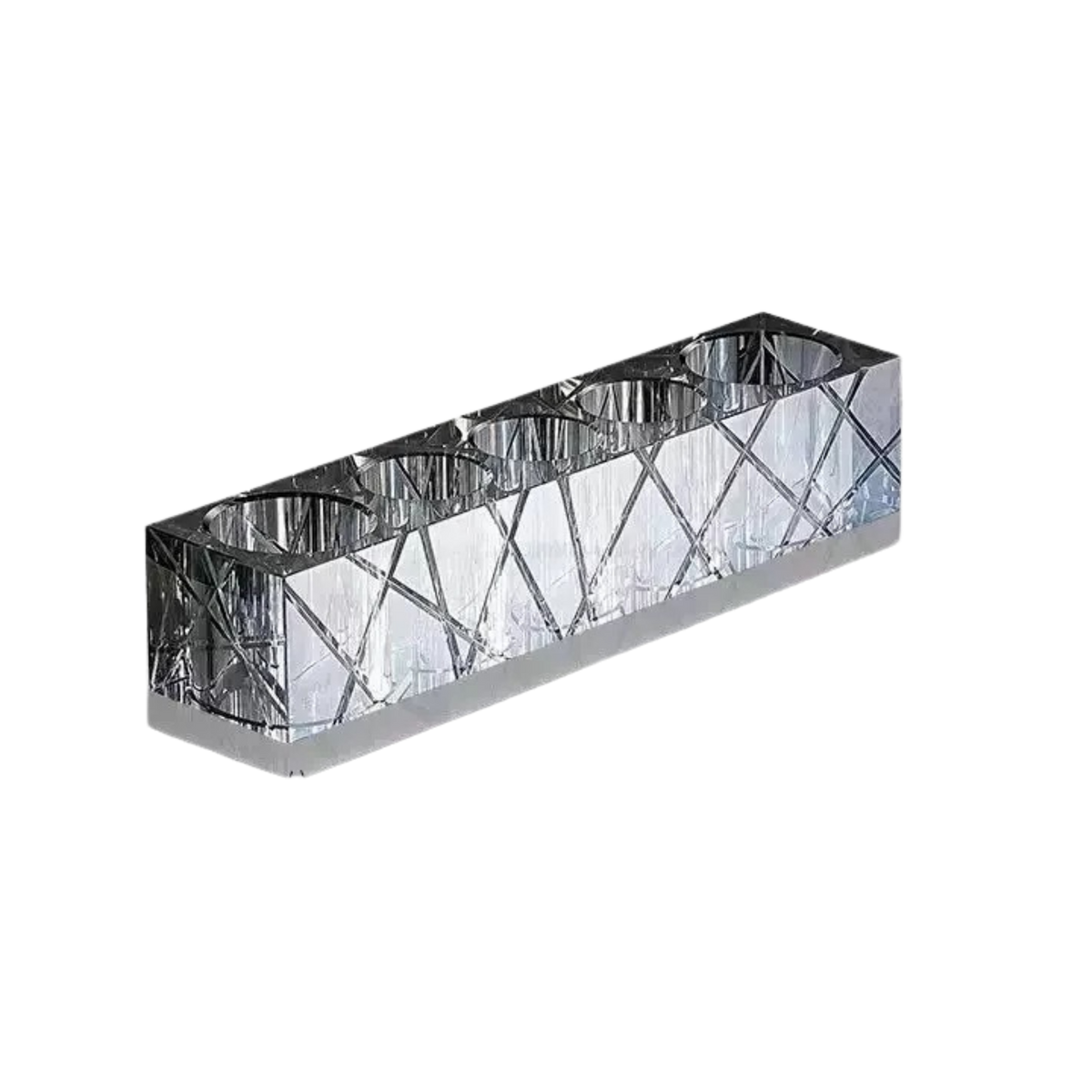 Set Nhà Tắm Pha Lê Pure Cristalleries Cannage Facetté Bathroom Vanity Sets Lọ Bàn Chải 5 Slots-PHỤ KIỆN NHÀ TẮM-CẬU HAI HOME DECOR-Smoky-CẬU HAI HOME DECOR