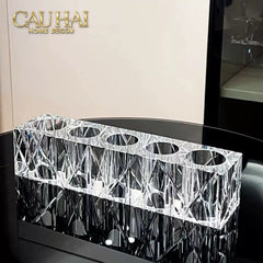 Set Nhà Tắm Pha Lê Pure Cristalleries Cannage Facetté Bathroom Vanity Sets Lọ Bàn Chải 5 Slots-CẬU HAI HOME DECOR