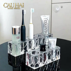 Set Nhà Tắm Pha Lê Pure Cristalleries Cannage Facetté Bathroom Vanity Sets Lọ Bàn Chải 5 Slots-CẬU HAI HOME DECOR