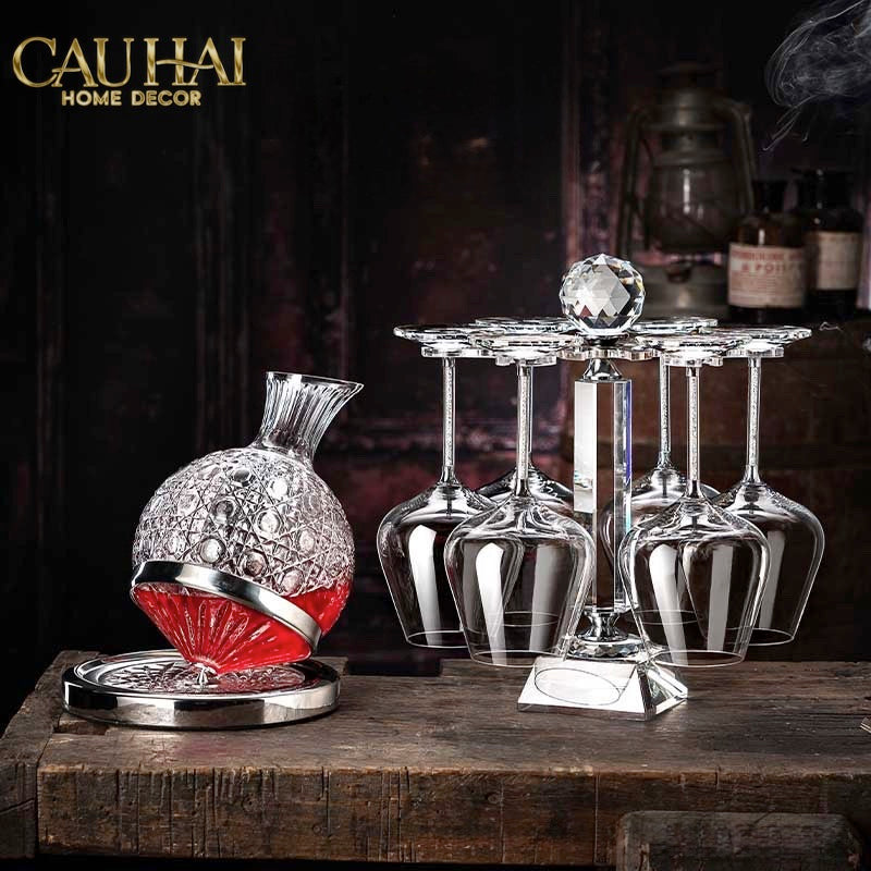 Set Quà Tặng Bình Lắc và 2 Ly Vang Pha Lê Cannage Héritage 3pcs-BÌNH RƯỢU-CẬU HAI HOME DECOR-CẬU HAI HOME DECOR