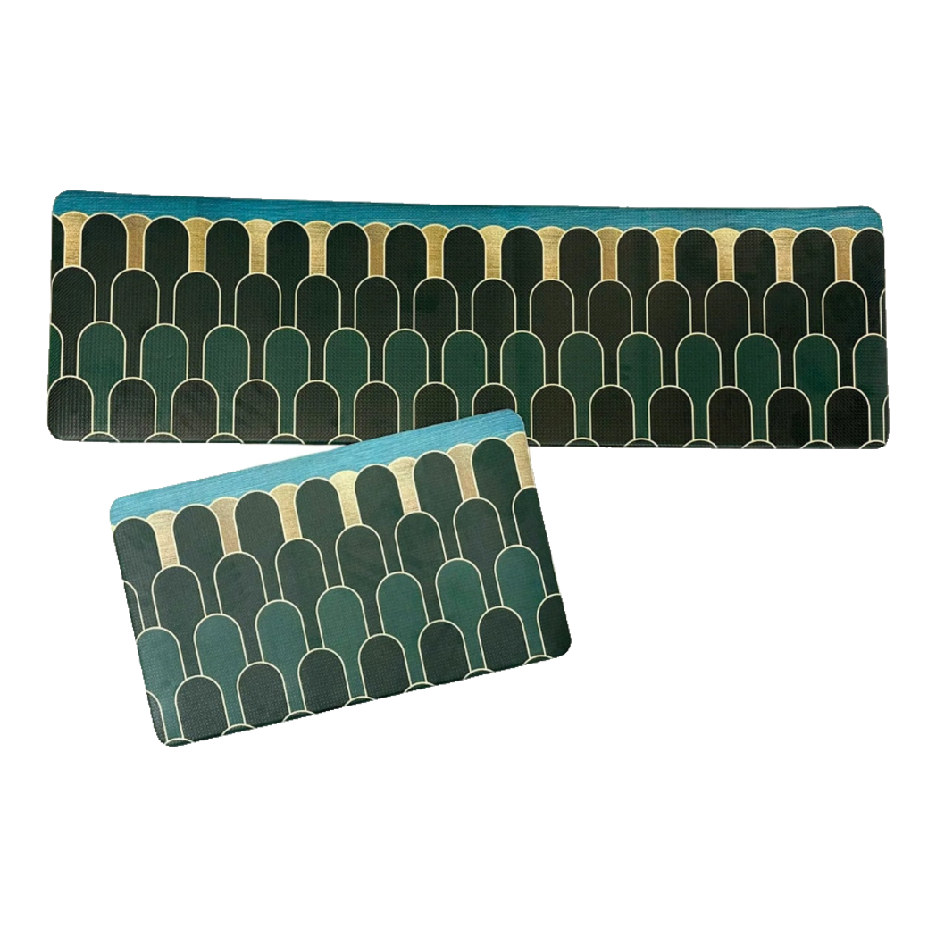 Set Thảm Bếp Da Cao Cấp -  Water & Oil Repellent 45x75/150 - The Emerald Arch