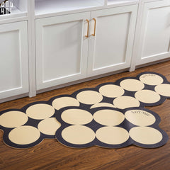 Set Thảm Bếp Da 45x75/150 Cao Cấp - Multi Dot Latte-CẬU HAI HOME DECOR