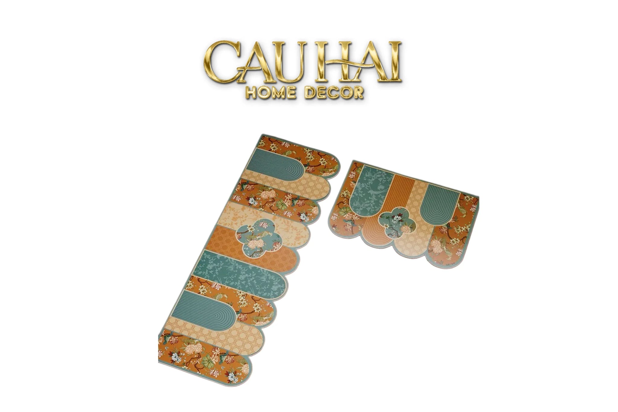 Set Thảm Bếp Da Cao Cấp - Water & Oil Repellent - 45x75/150 Cloud of Dynasty-CẬU HAI HOME DECOR