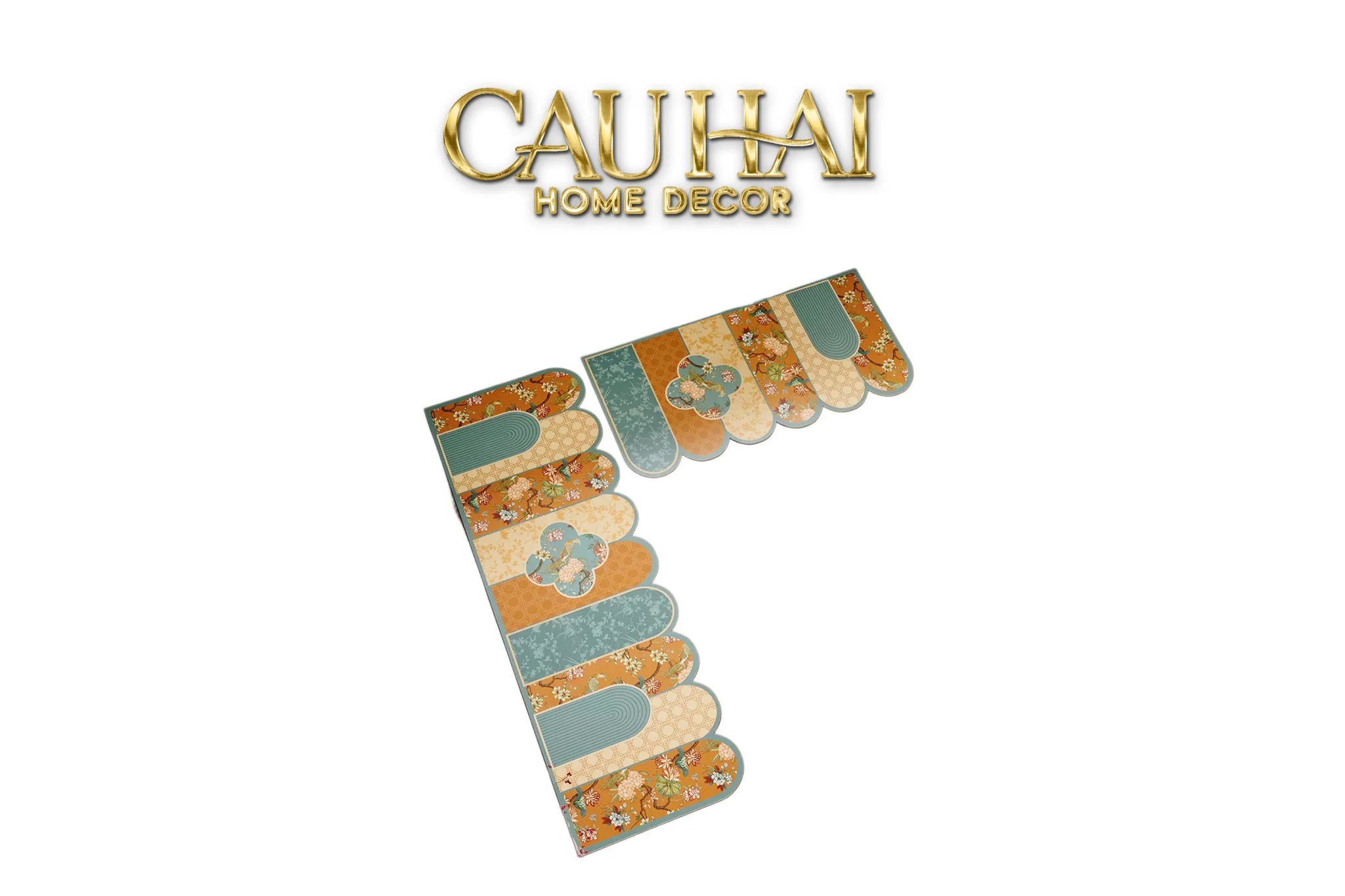 Set Thảm Bếp Da Cao Cấp - Water & Oil Repellent - 45x75/150 Cloud of Dynasty-CẬU HAI HOME DECOR