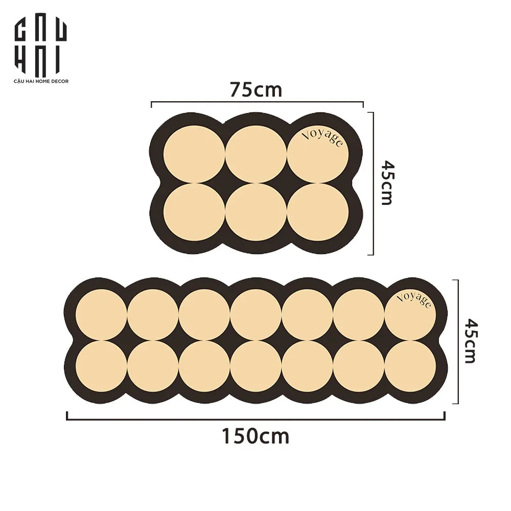 SET THẢM BẾP DA POLY CIRCLE 1M5