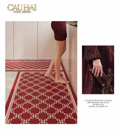 Set Thảm Bếp Micro-Nappa Gen8 45x75/150 Crimson Avalon Trellis-CẬU HAI HOME DECOR