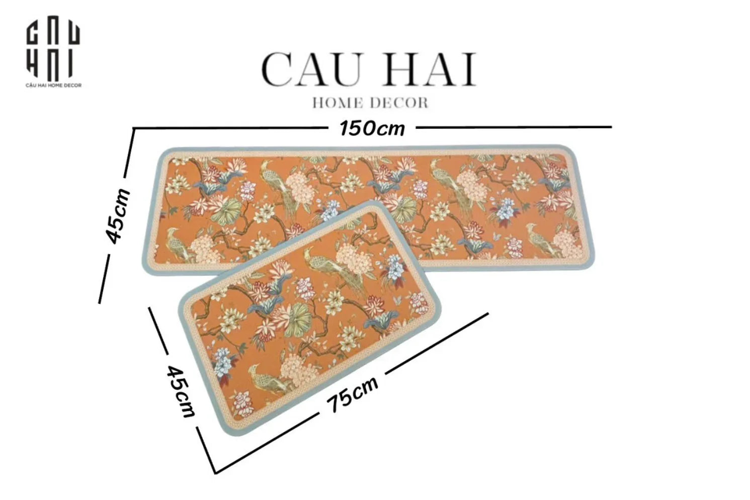 SET THẢM BẾP MICROFIBER 45x75/150 DYNASTY OF BIRD - PREMIUM KITCHEN MAT
