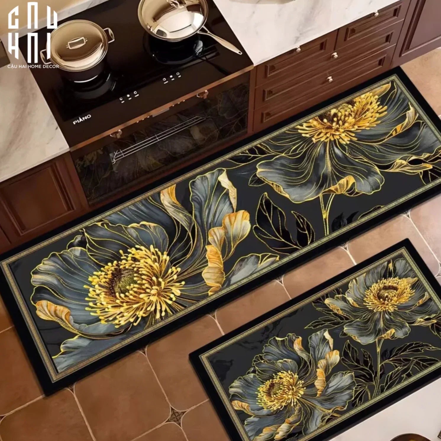 set-tham-bep-microfiber-45x75150-hoa-mau-don-golden-pivoine-tham-bep-cau-hai-home-decor-2 - CẬU HAI HOME DECOR