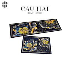 set-tham-bep-microfiber-45x75150-hoa-mau-don-golden-pivoine-tham-bep-cau-hai-home-decor - CẬU HAI HOME DECOR