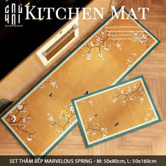 Set Thảm Bếp Microfiber 45x75/150 - Marvelous Spring-CẬU HAI HOME DECOR