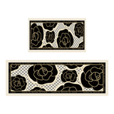 Set Thảm Bếp Da 45x75/150 Cao Cấp - Noir CAMÉLIA - Spell In Bloom-THẢM BẾP-Đối tác tại Trung Quốc theo từng đơn đặt hàng-CẬU HAI HOME DECOR