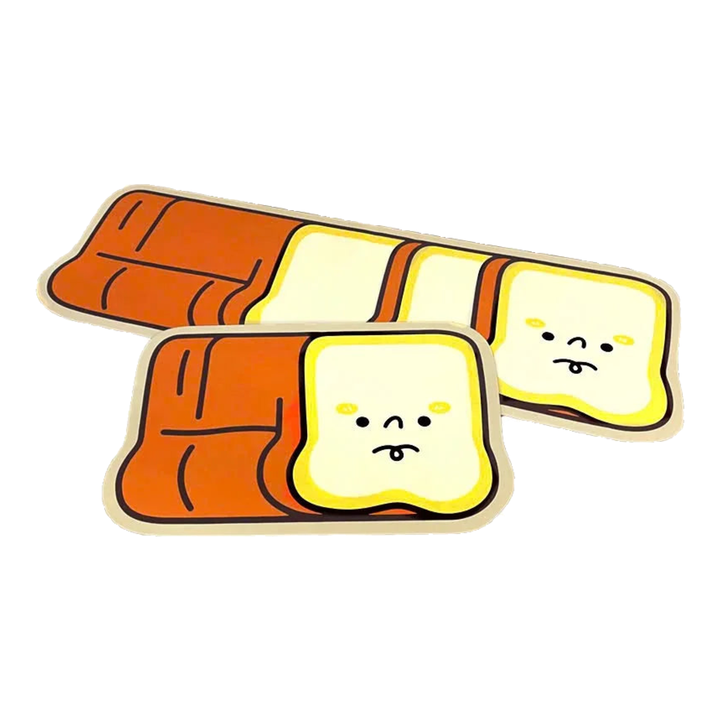 Set Thảm Microfiber Kawaii Toast Butter 50x80/50x180