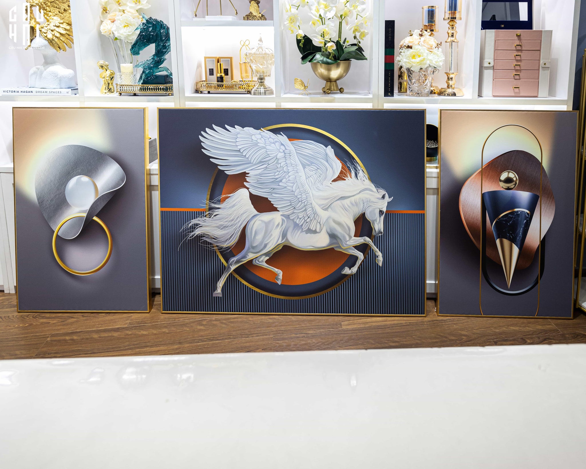 SET TRANH CANVAS ROYAL FLYING HORSE LUXURY