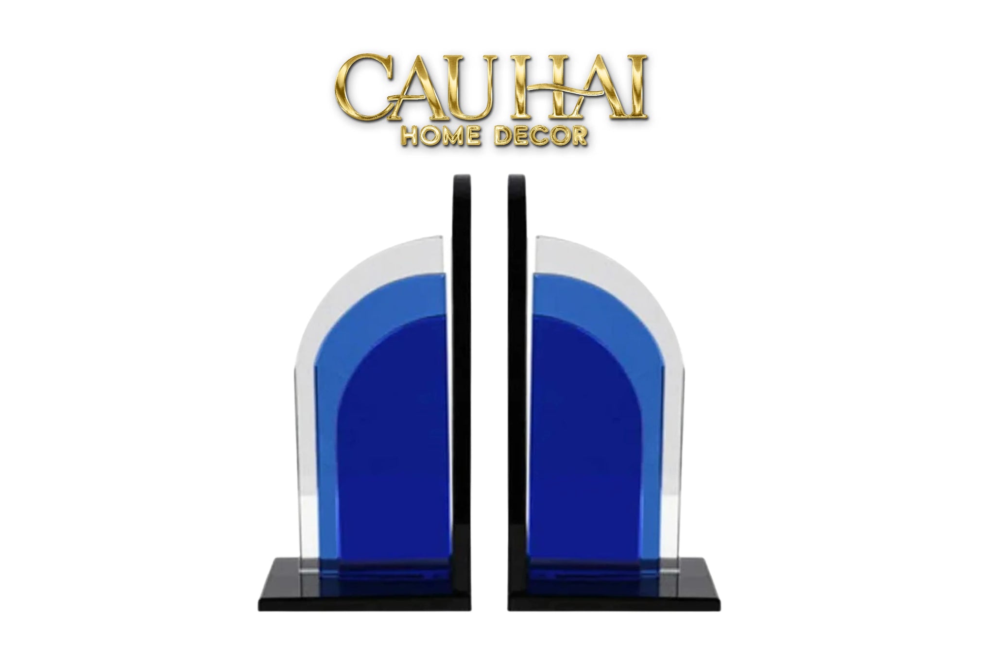 Set Tượng Chặn Sách Pha Lê Cristalleries Blue Gates Bookend 22x11x12-CẬU HAI HOME DECOR