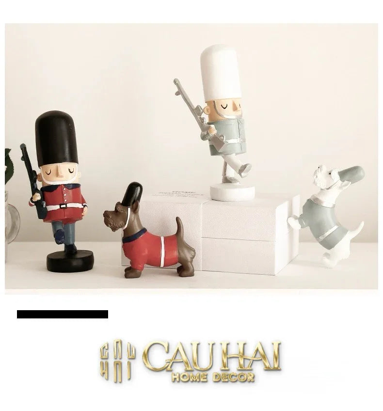 Set Tượng Lính Gác Hoàng Gia Royal Guards Puppy-CẬU HAI HOME DECOR