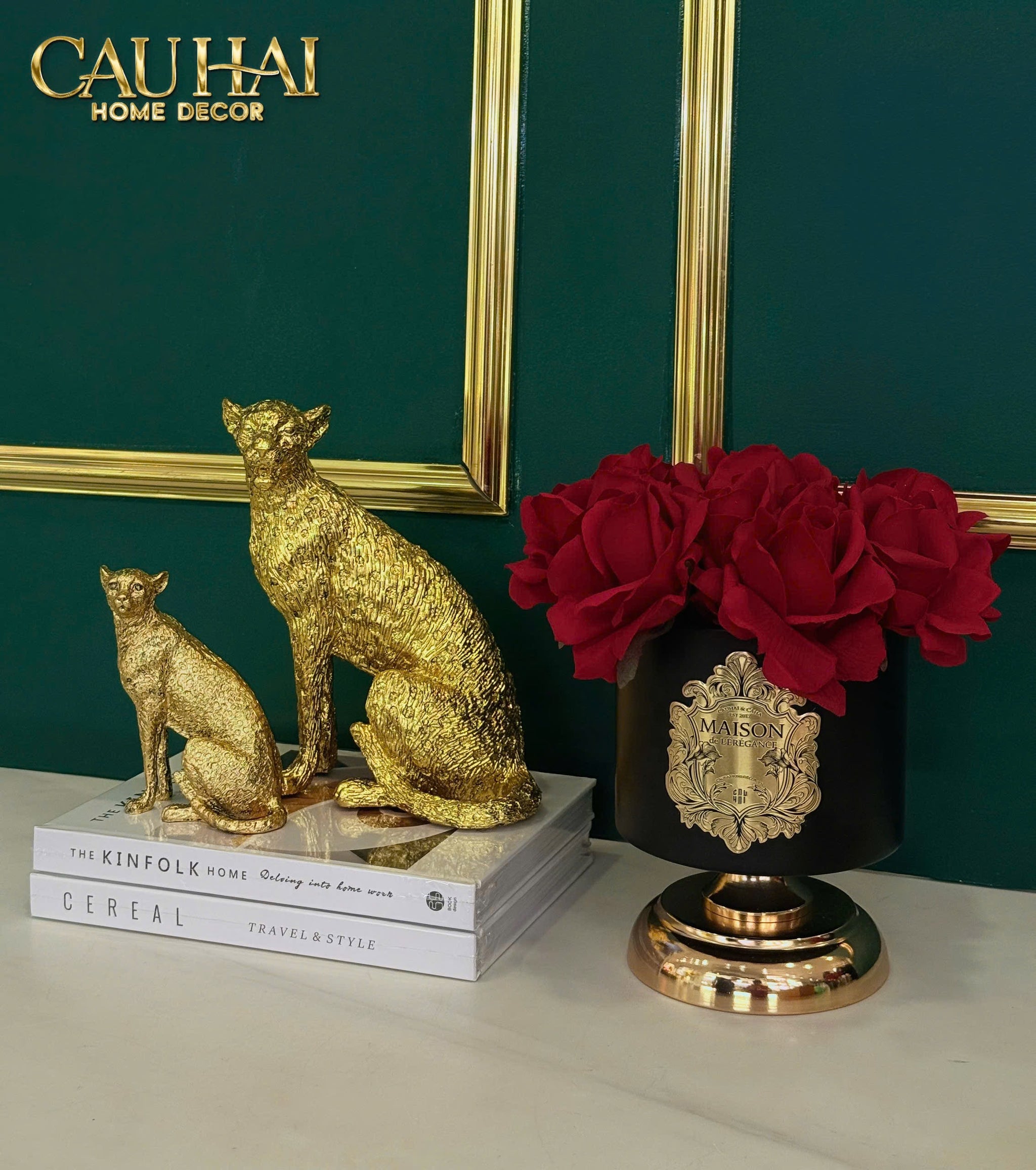SET TƯỢNG PANTHERA PARDUS 24K LUXE-5- Cậu Hai Home Decor
