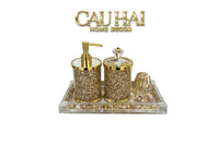 Set Phụ Kiện Nhà Tắm Pha Lê Pavé Gold Mirror  Bathroom Vanity 4pcs