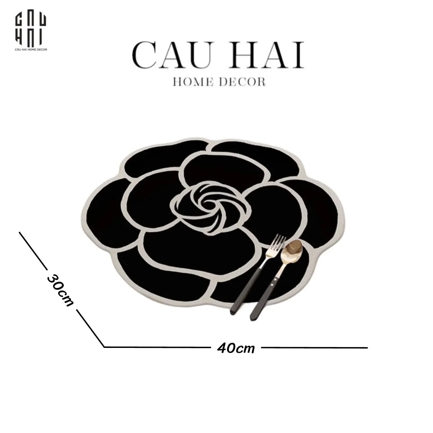 Tấm Lót Microfiber Noir Rose-CẬU HAI HOME DECOR