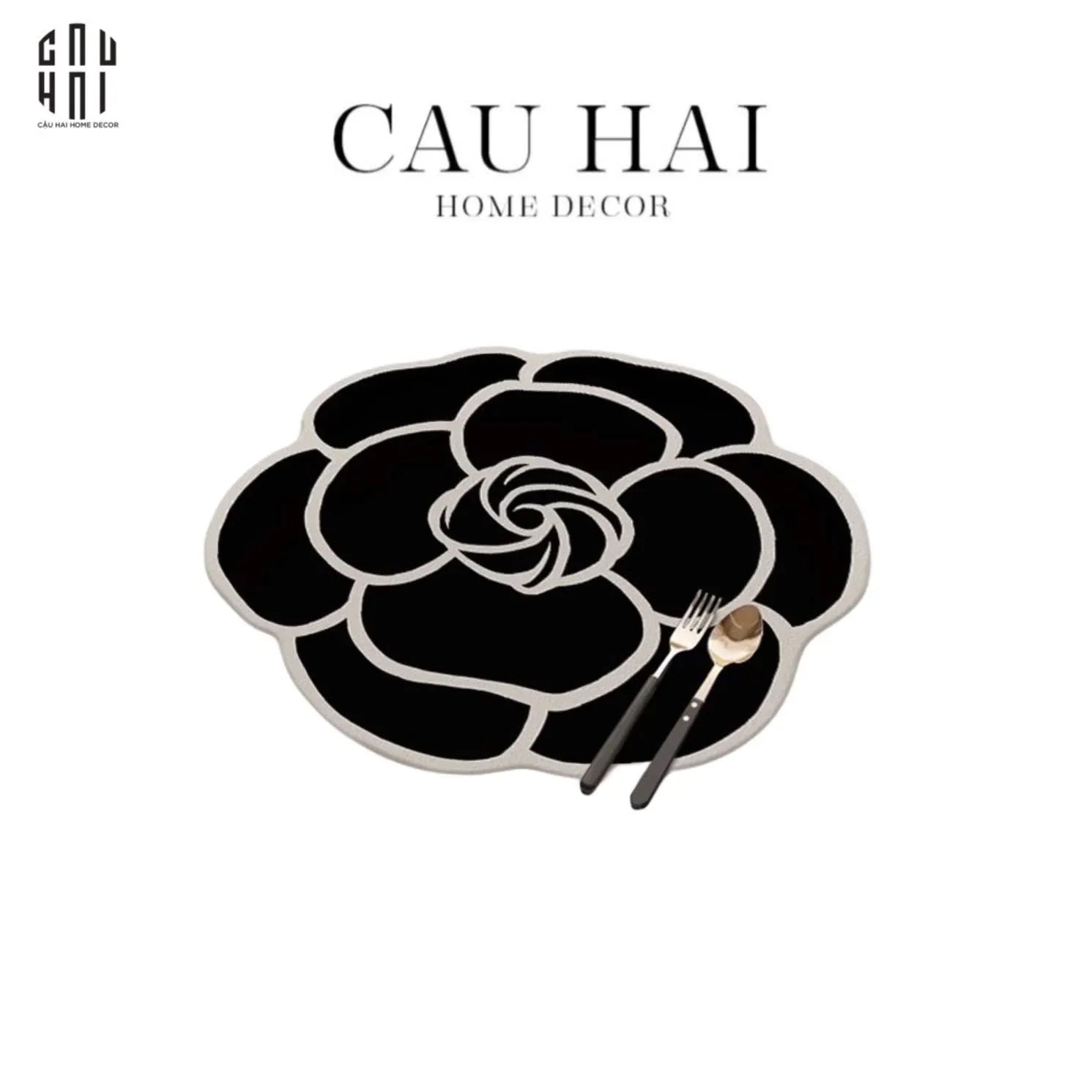 Tấm Lót Microfiber Noir Rose-CẬU HAI HOME DECOR