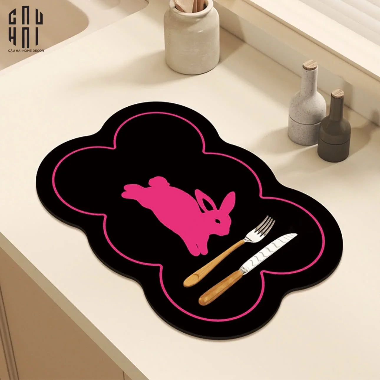 Tấm Lót Microfiber Pink Hopper-TẤM LÓT BÀN ĂN-CẬU HAI HOME DECOR