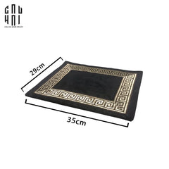 Tấm Lót Nhung Crochet - Velvet Placemat Crochet Noir-CẬU HAI HOME DECOR