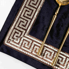 Tấm Lót Nhung Crochet - Velvet Placemat Crochet Noir-CẬU HAI HOME DECOR