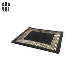 Tấm Lót Nhung Crochet - Velvet Placemat Crochet Noir-CẬU HAI HOME DECOR