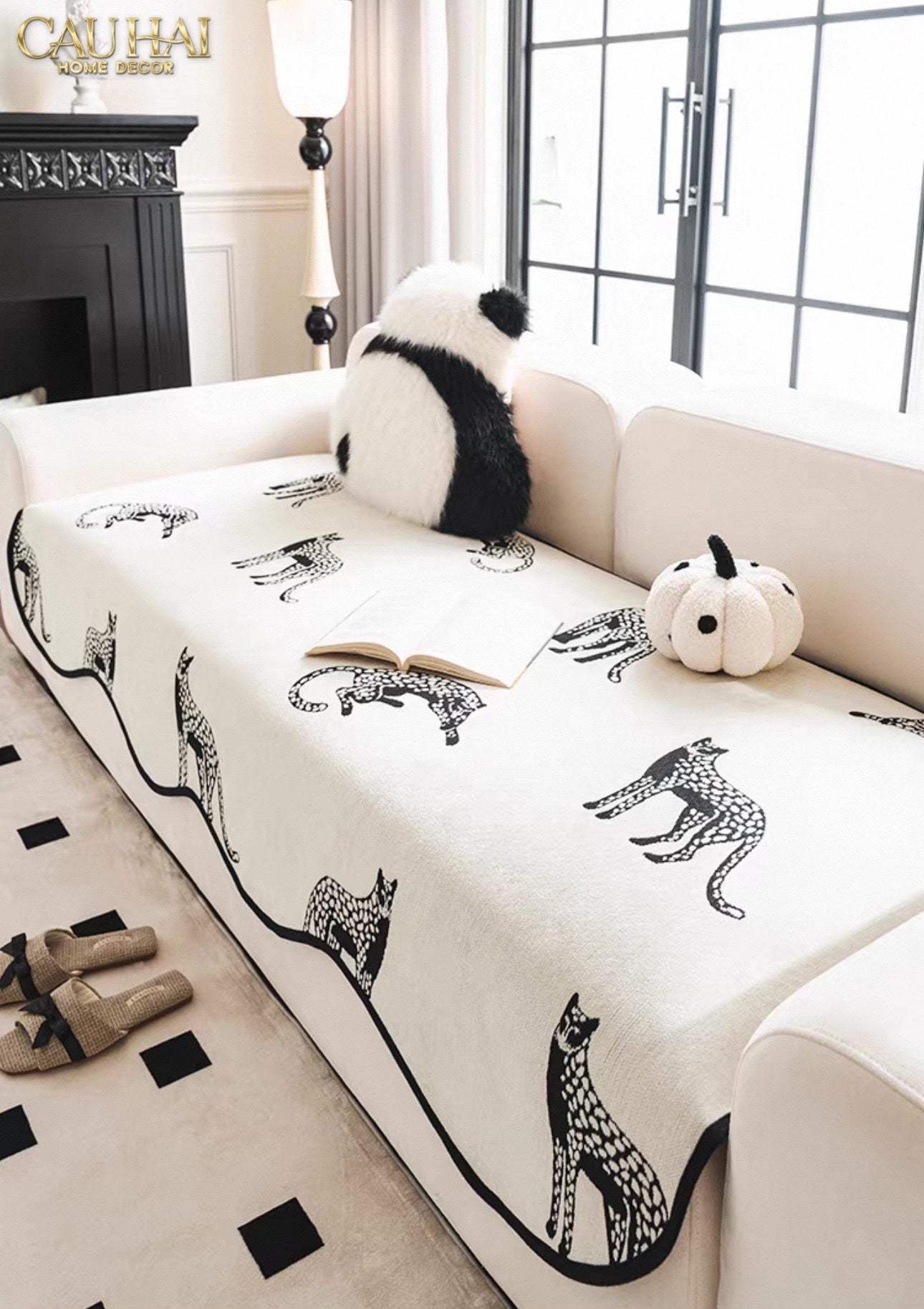 TẤM PHỦ SOFA - 90X210 - PANTHER SQUAD-7- Cậu Hai Home Decor