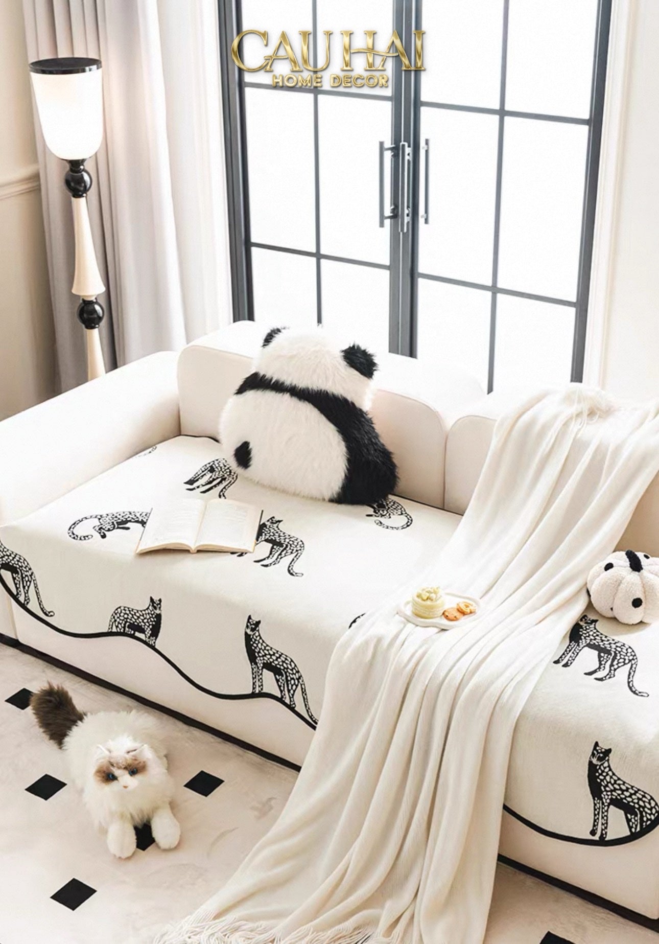 TẤM PHỦ SOFA - 90X210 - PANTHER SQUAD-8- Cậu Hai Home Decor