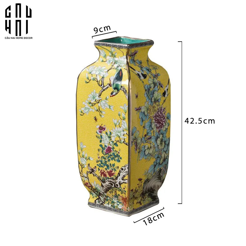 Tết Couture - Bình Hoa Đại Mẫu Đơn Minh Hoàng H42-BÌNH HOA-CẬU HAI HOME DECOR