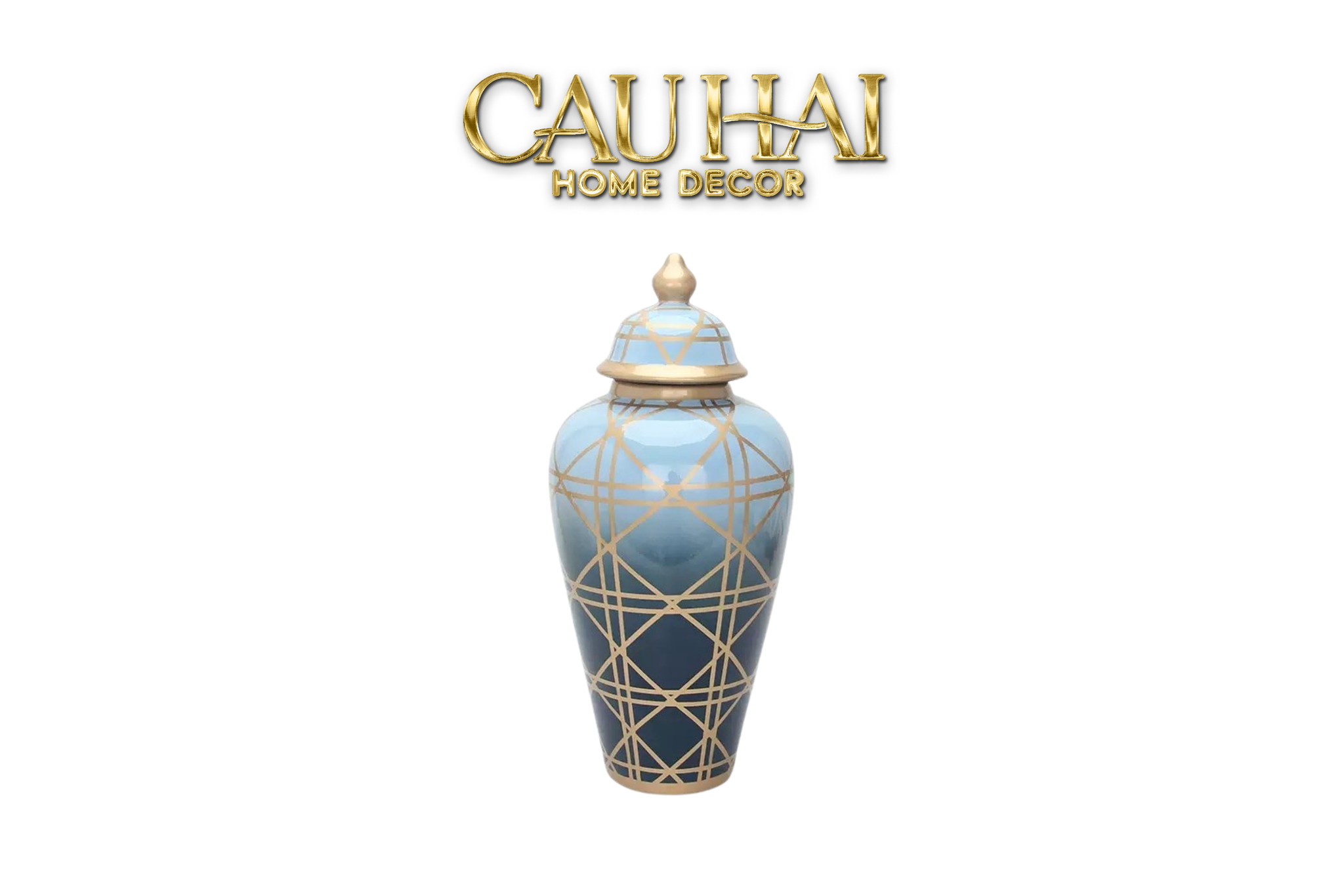 Tết Couture - Bình Hoa Ocean Gradation Cannage Porcelain H65/45 - CẬU HAI HOME DECOR