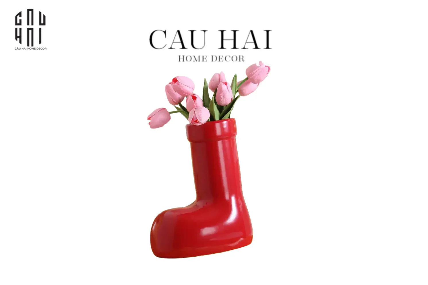 Tết Couture - Bình Hoa Rouge Glossy Bubblr Boot Vase - CẬU HAI HOME DECOR