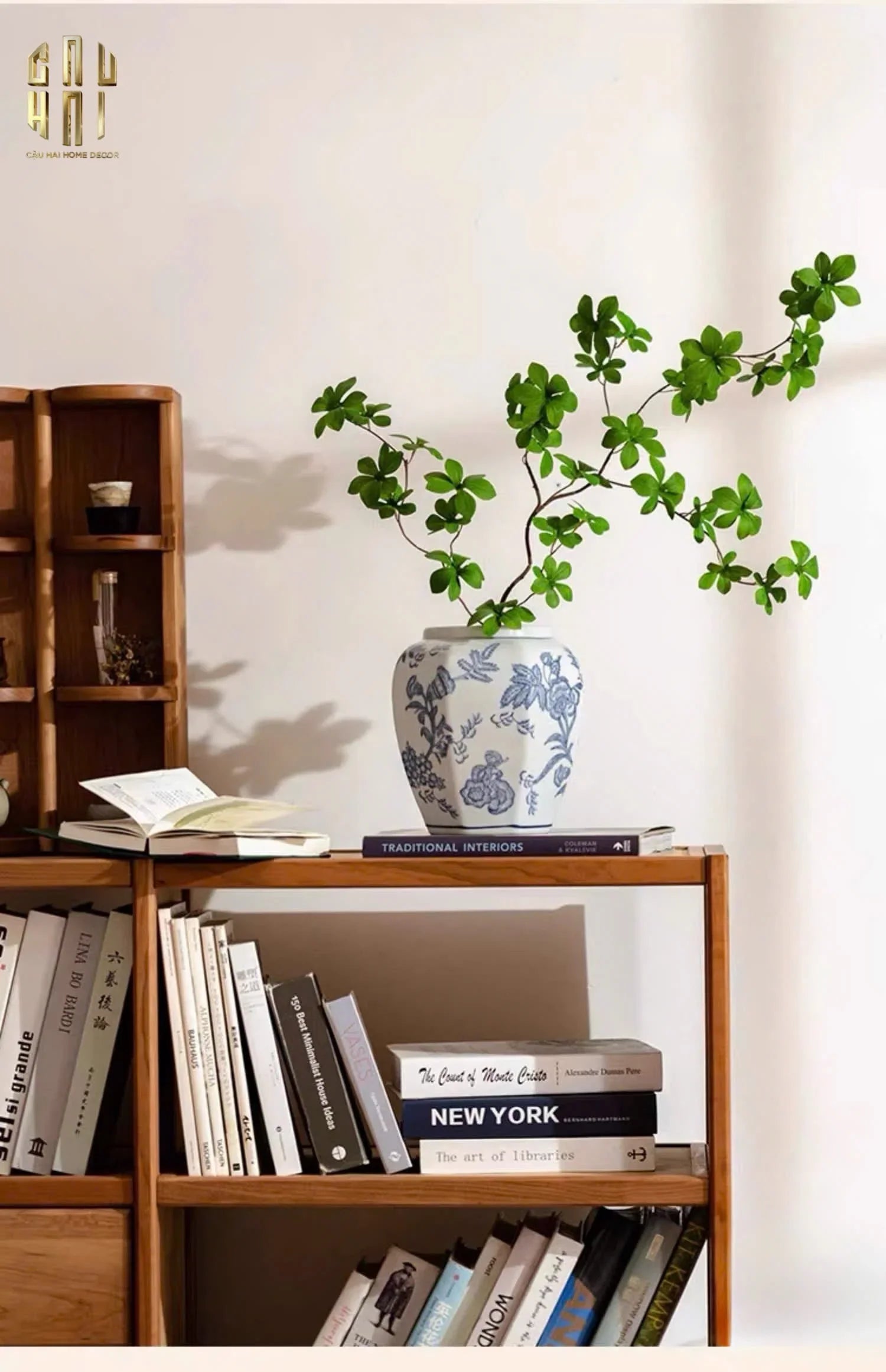 "Tết" Couture - Bình Hoa Sứ Tráng Men Indochine Flora 11.5x29.5-BÌNH HOA-CẬU HAI HOME DECOR