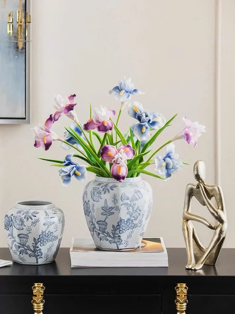 "Tết" Couture - Bình Hoa Sứ Tráng Men Indochine Flora 11.5x29.5-BÌNH HOA-CẬU HAI HOME DECOR